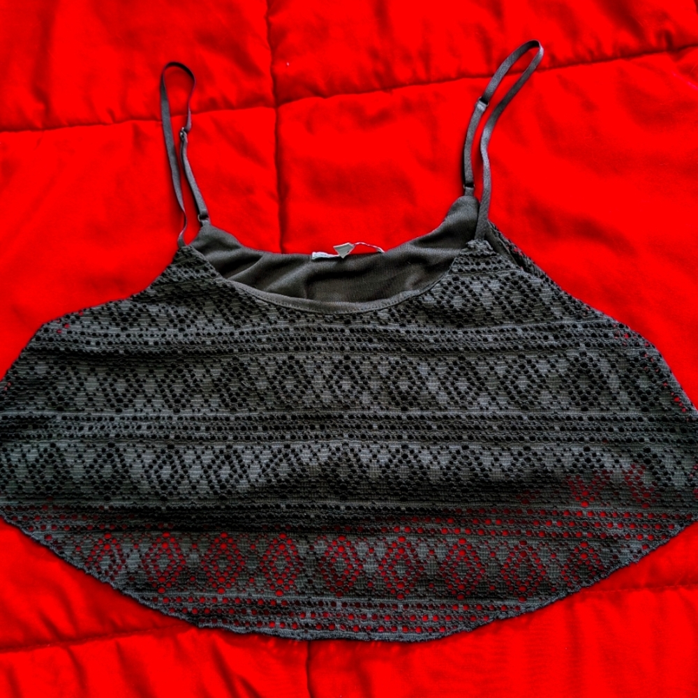 Black Lace Crop Top!